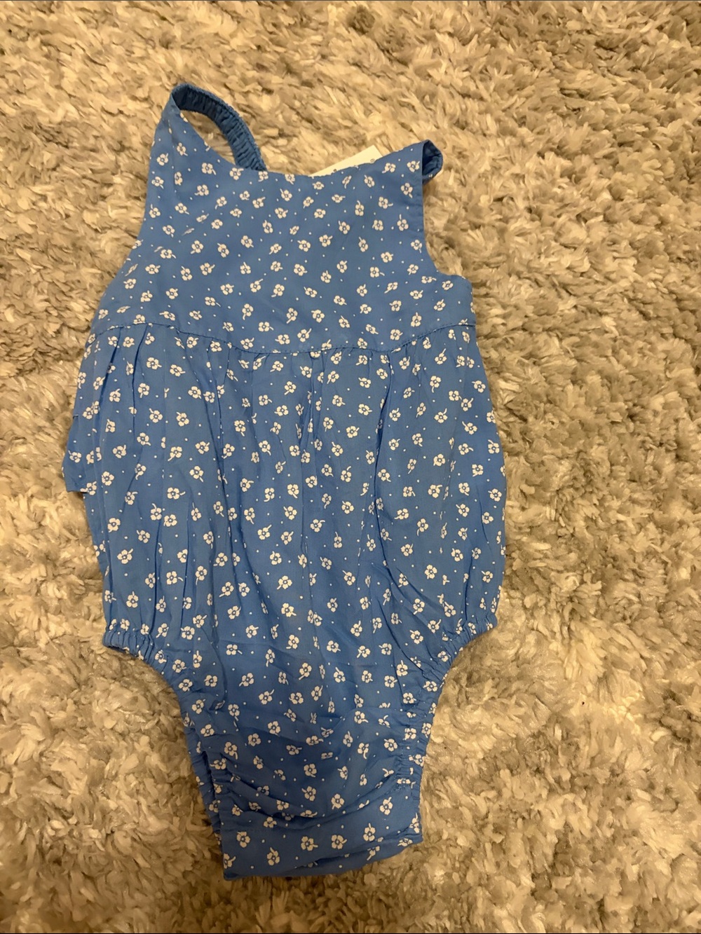 GAP Blue Floral Girls One-Piece Romper